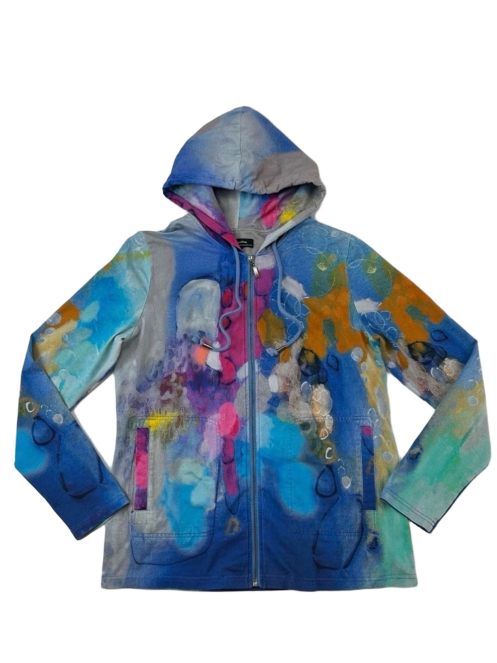 Claire Desjardins abstract print zip womens hoodie Medium Maximalist